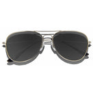 Aviators - Non-Floating Everyday KZ Belize Aviator - Satin Silver Frame / Black Lens